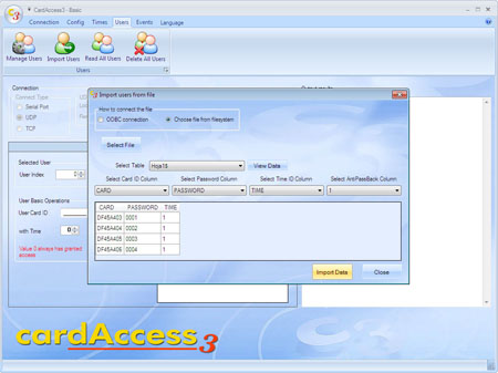 Time Attendance software CardAccess3