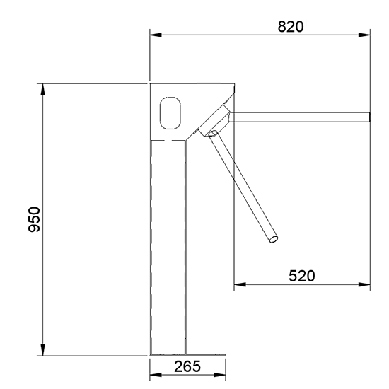 Dimensions of the TTS1 turnstile