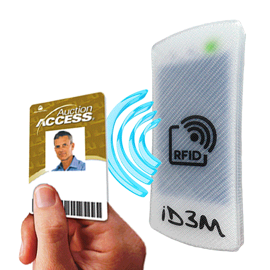 Swiping on the RFID badge reader