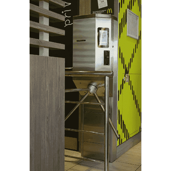 Payment control turnstile for toilets