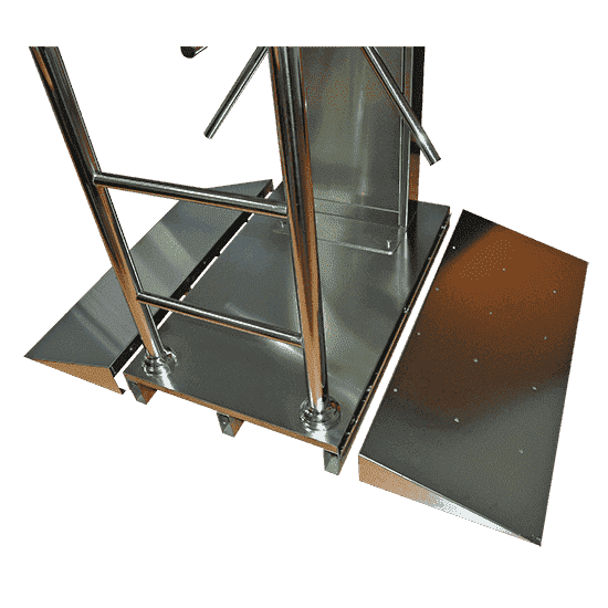 Removable inclined turnstile ramps