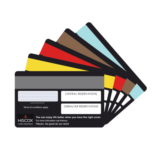 Tarjeta magnética con banda de color