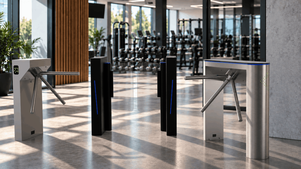 Opciones de tornos y pasillos para control de acceso gimnasios y centros deportivos