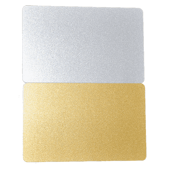 Carte PVC imprimée or et argent